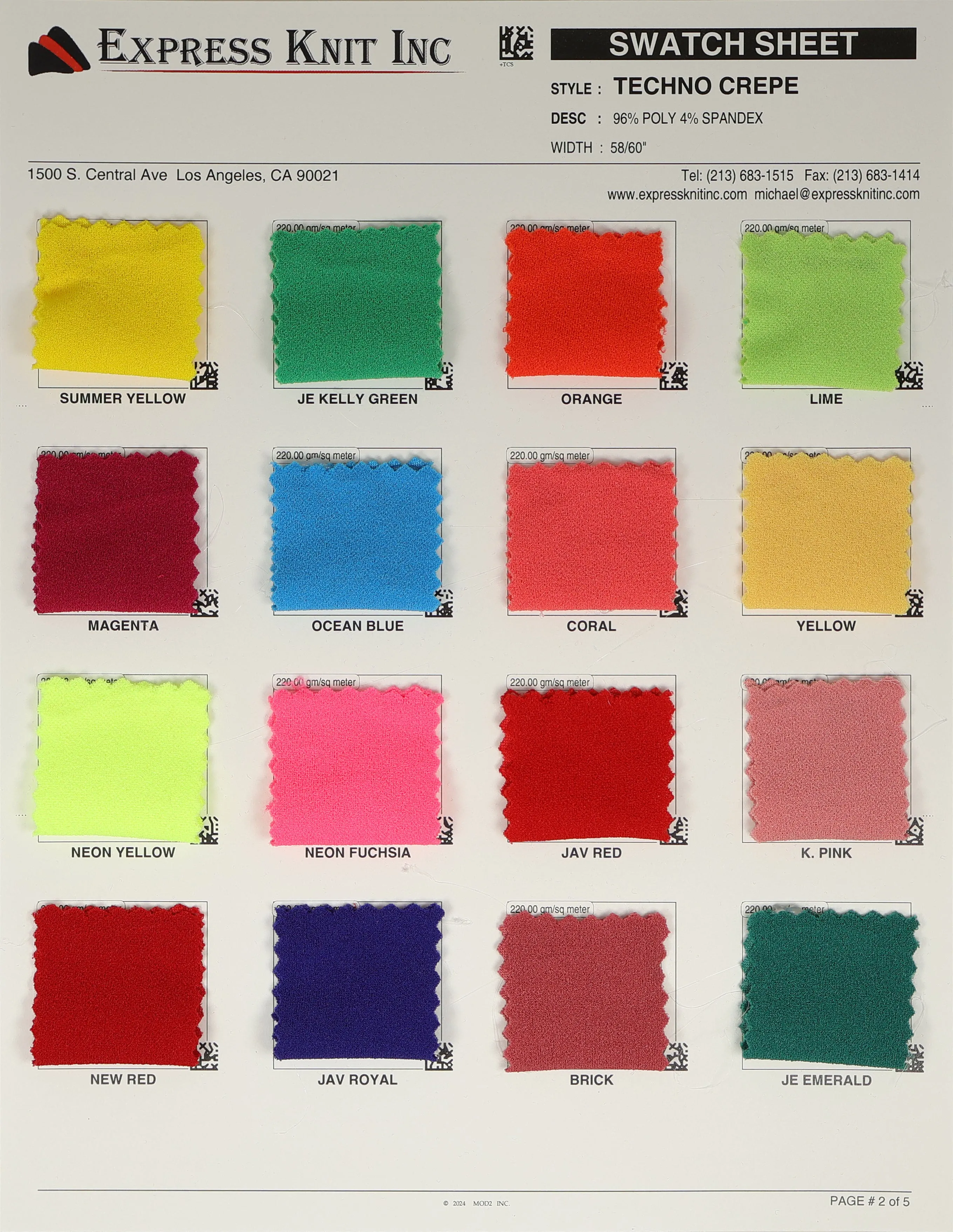 Techno Crepe Knit Solid Fabric