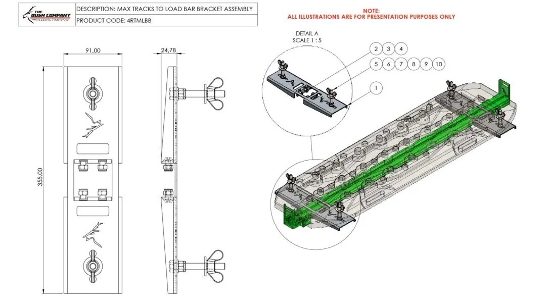 The Bush Company MAXTRAX Load Bar Bracket