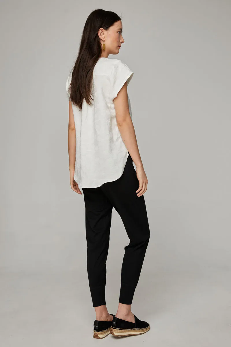 The Georgia Linen Jacquard Blouse