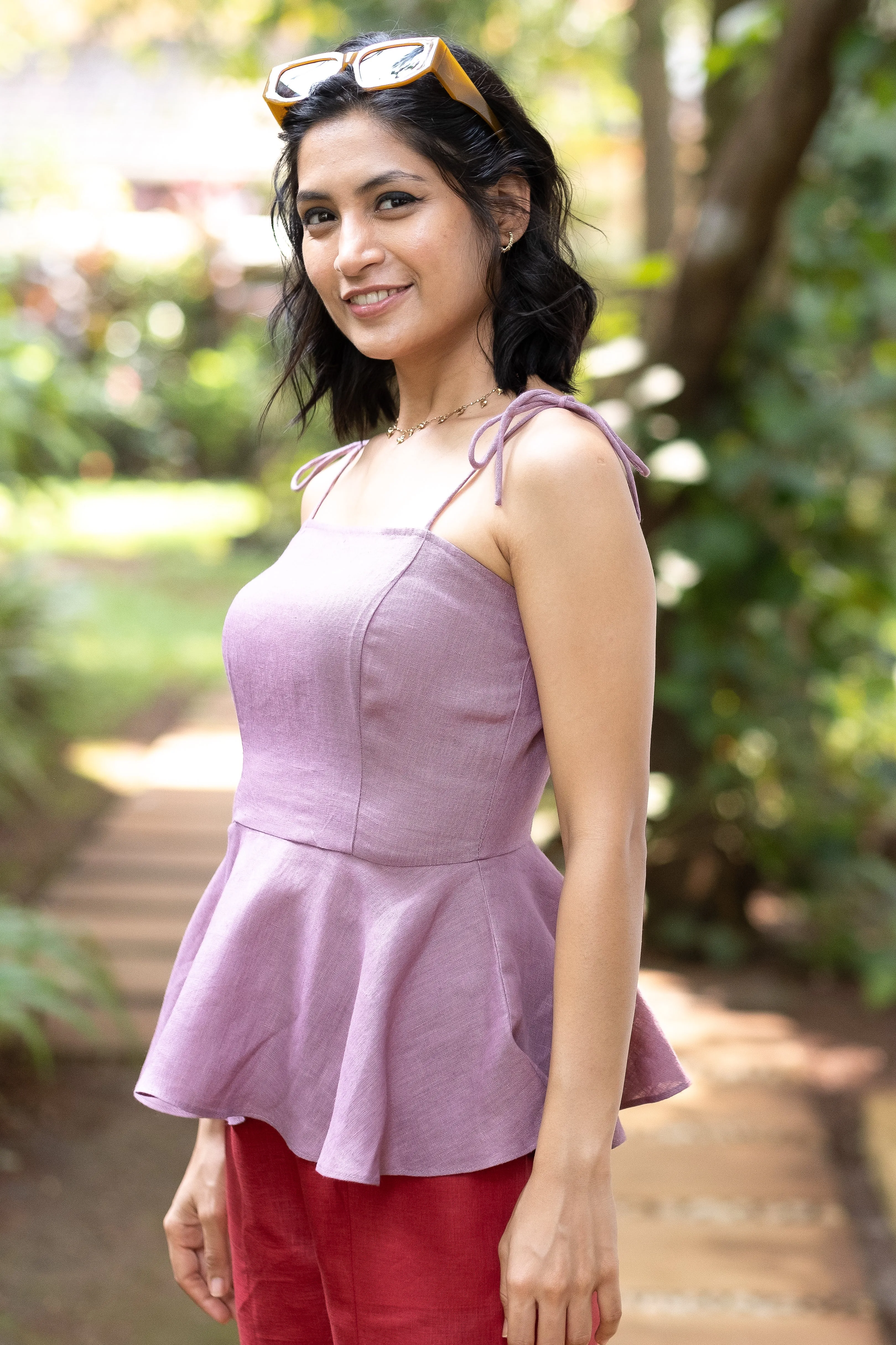 The Linen Peplum Top