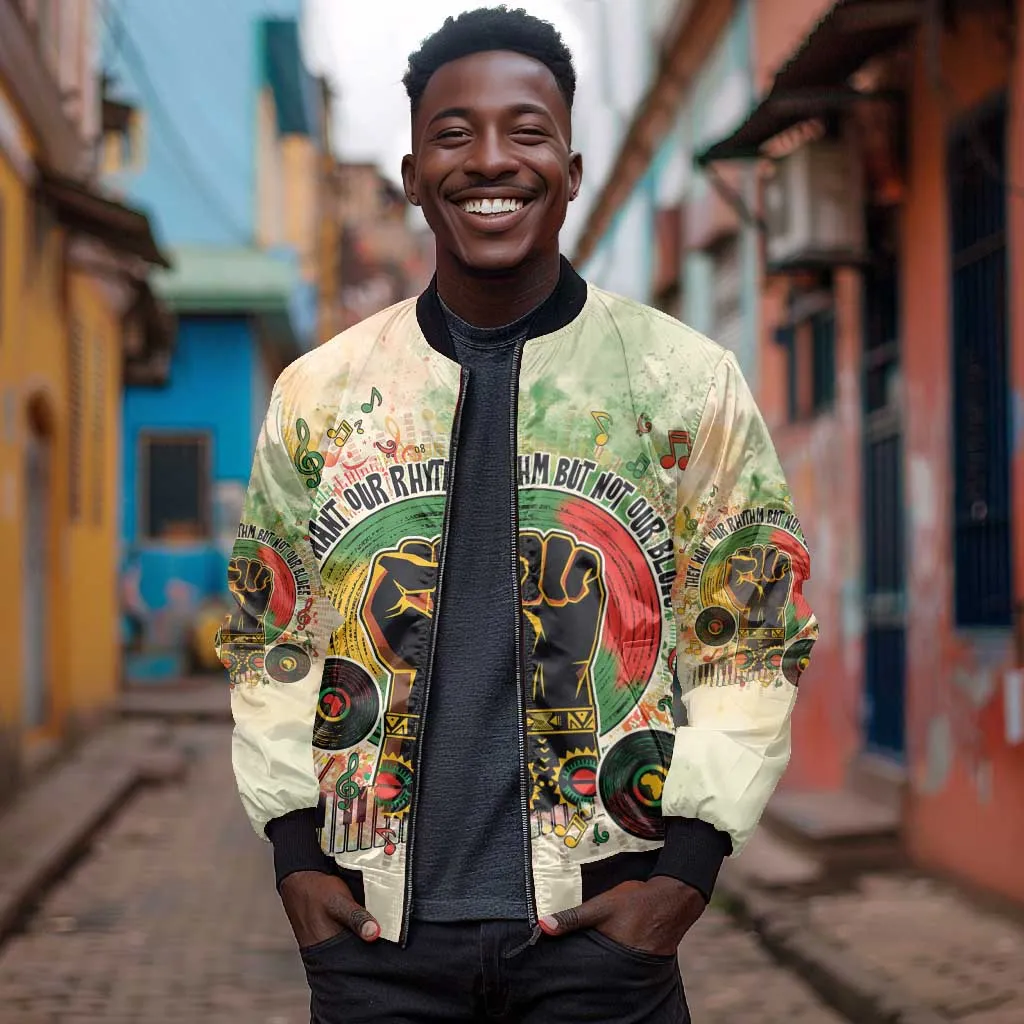 They Want Our Rhythm Not Our Blues Bomber Jacket Afro Pride Music DT03