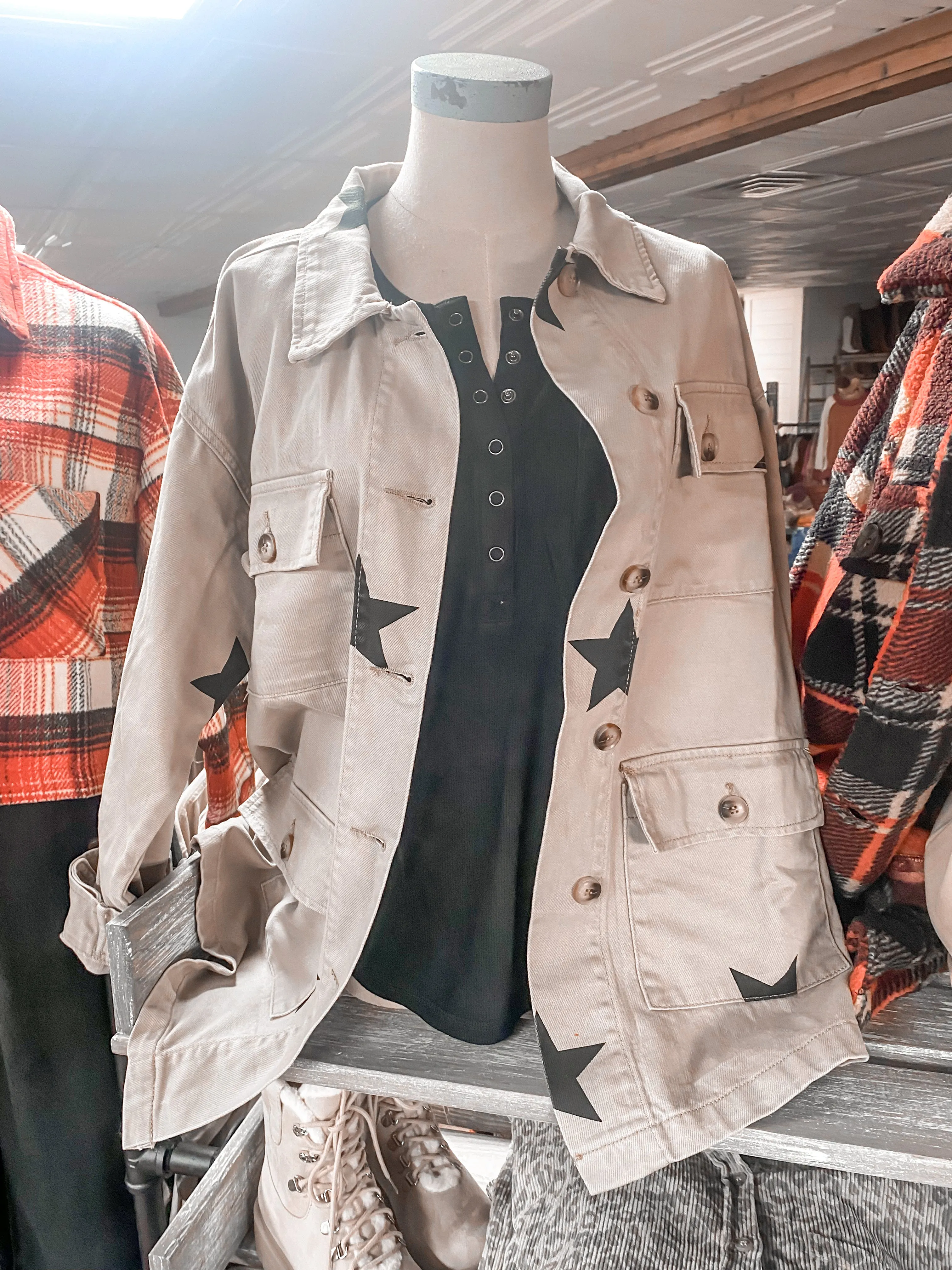 True Intention Henley Pocket Top
