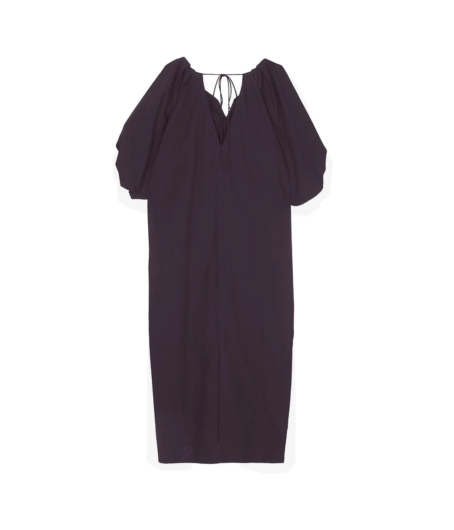 Tucked Cocoon Dress in Eggplant