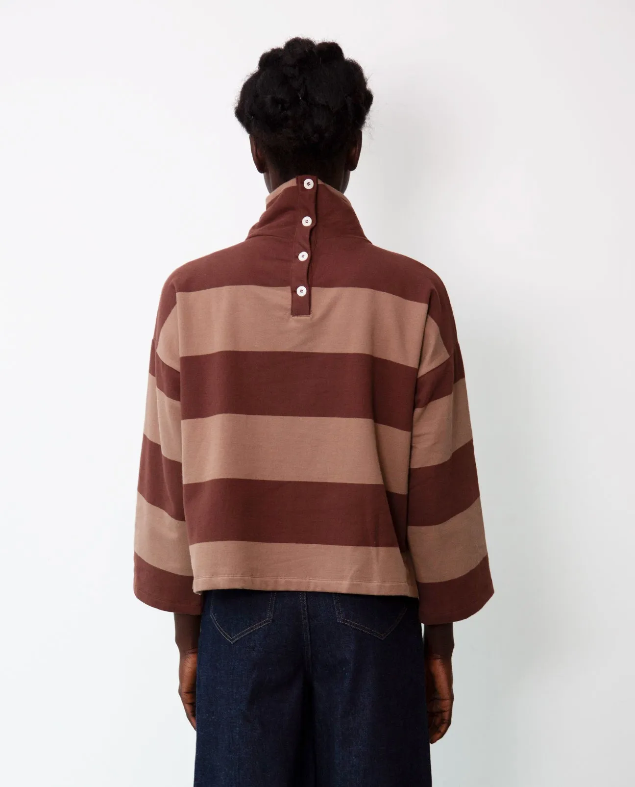 Ula-Sue Organic Cotton Top In Chocolate & Mocha