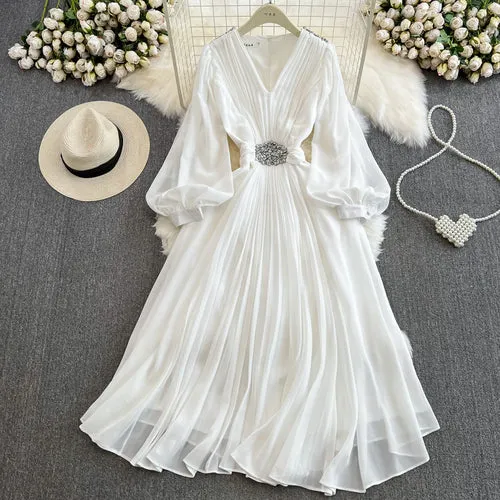 V Neck Chiffon Women Party Dresses