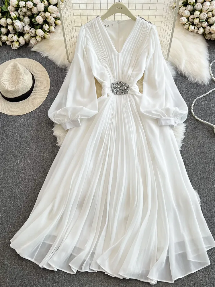 V Neck Chiffon Women Party Dresses