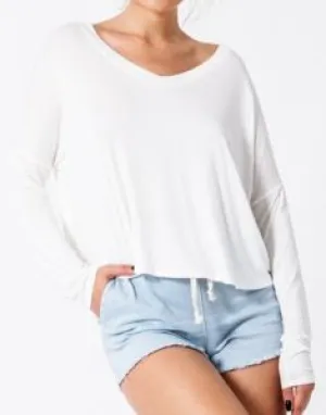 V Neck Drop Shoulder Oversized Shirt
