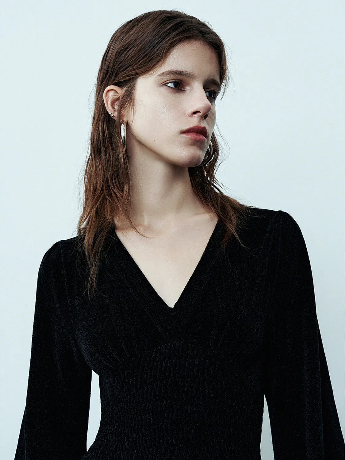 V-Neck Knitted Dresses