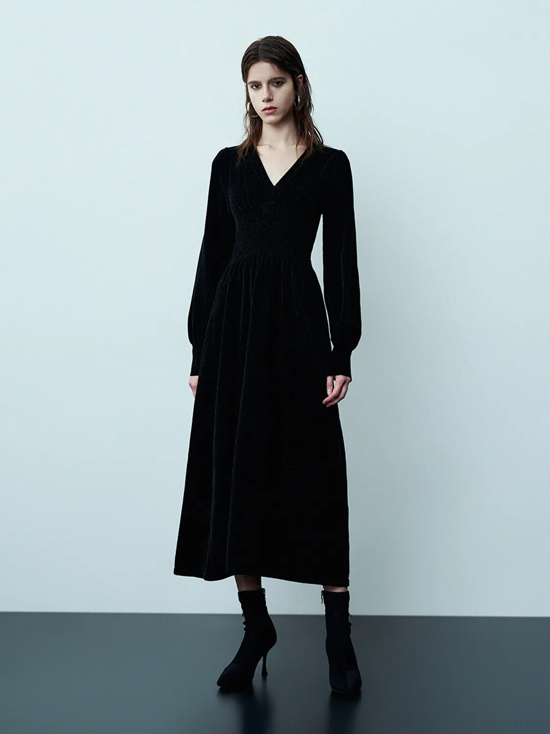 V-Neck Knitted Dresses