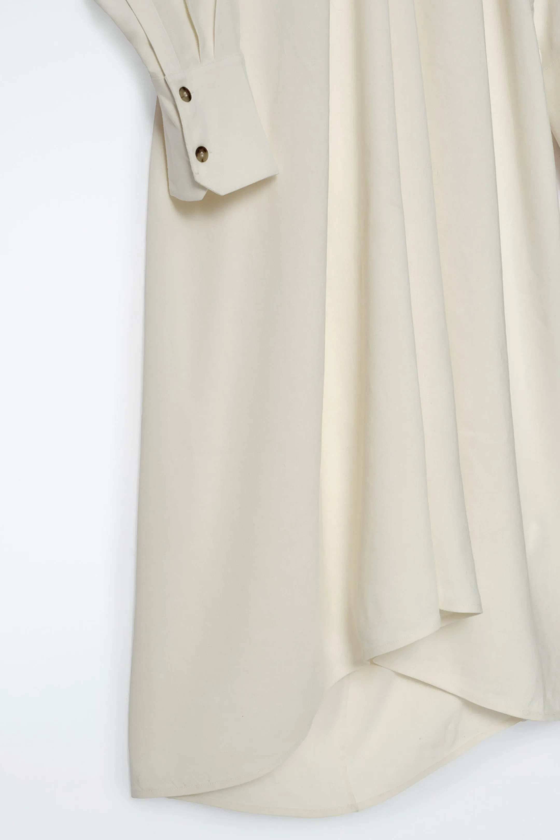 V-neck linen shirt dress