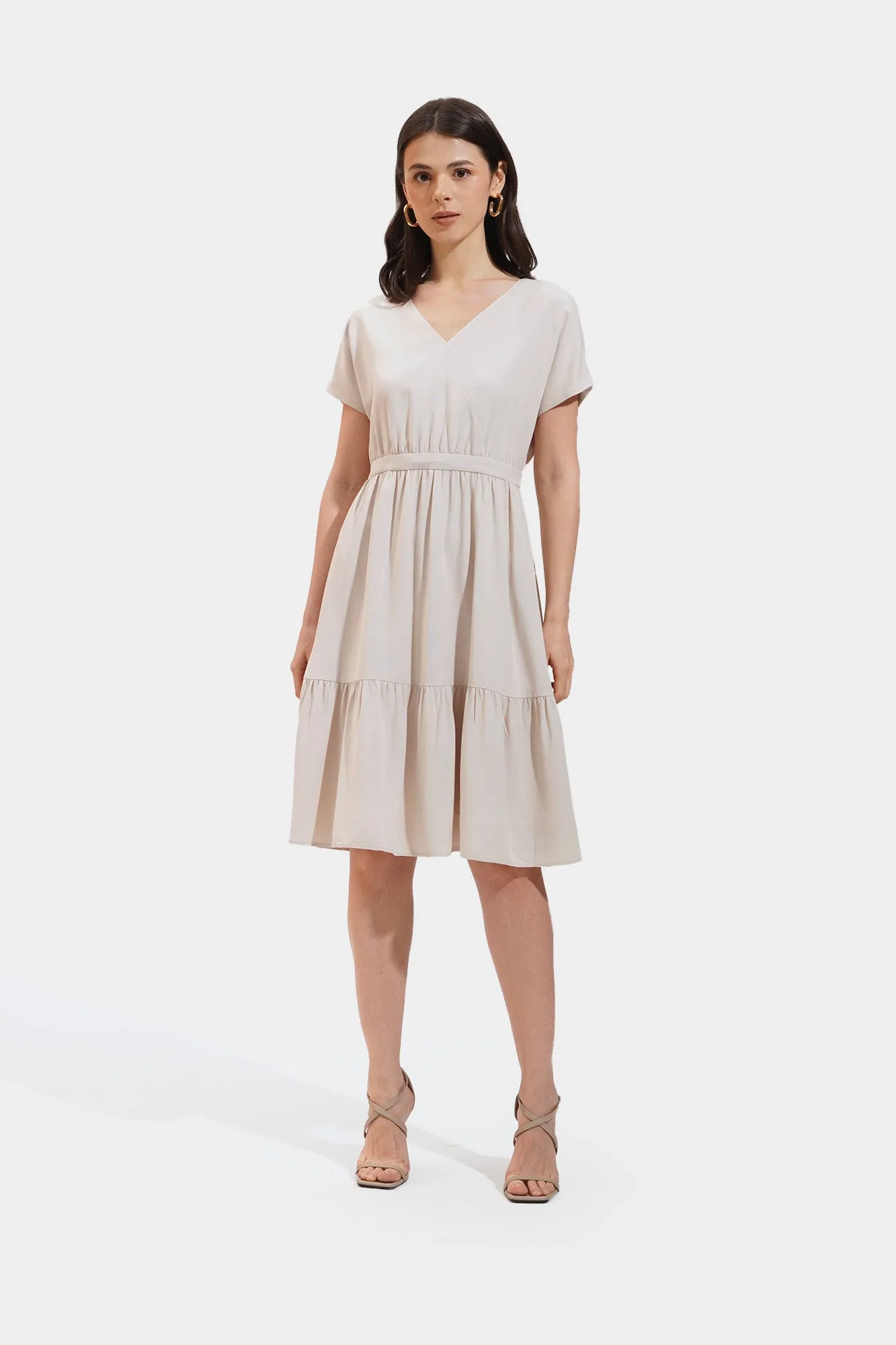 V-Neck Overlap Dress
