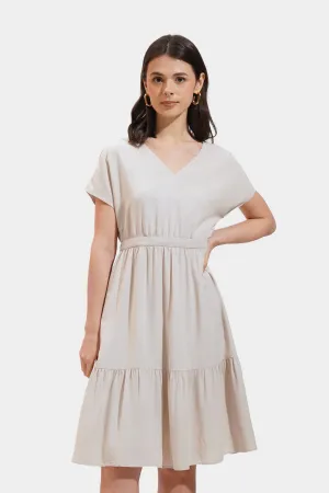 V-Neck Overlap Dress