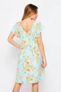 V NECK SWING DRESS W RUFFLE SLEEVE