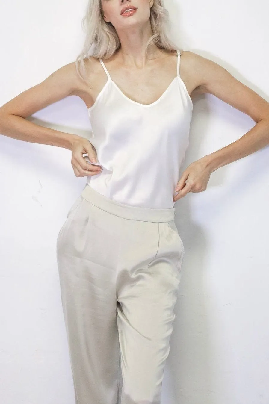 V Silk Camisole Top