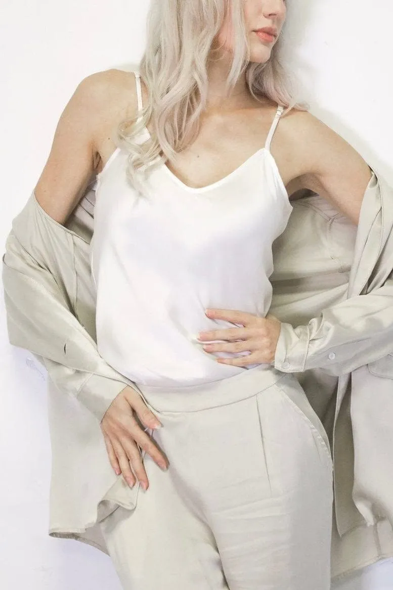 V Silk Camisole Top