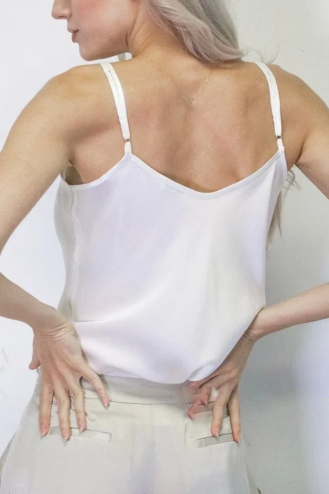 V Silk Camisole Top