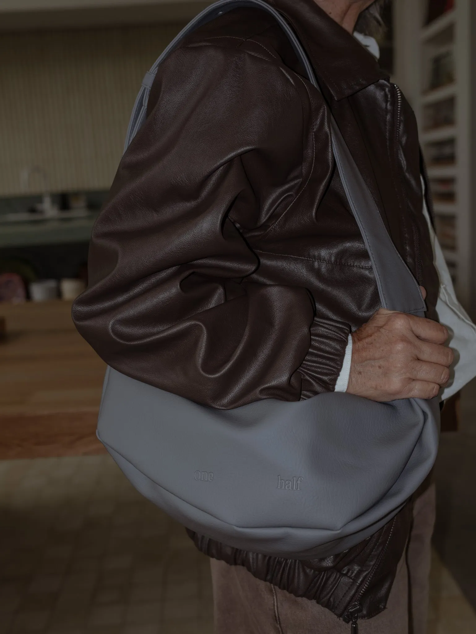 VEGAN LEATHER UNISEX JACKET - ESPRESSO