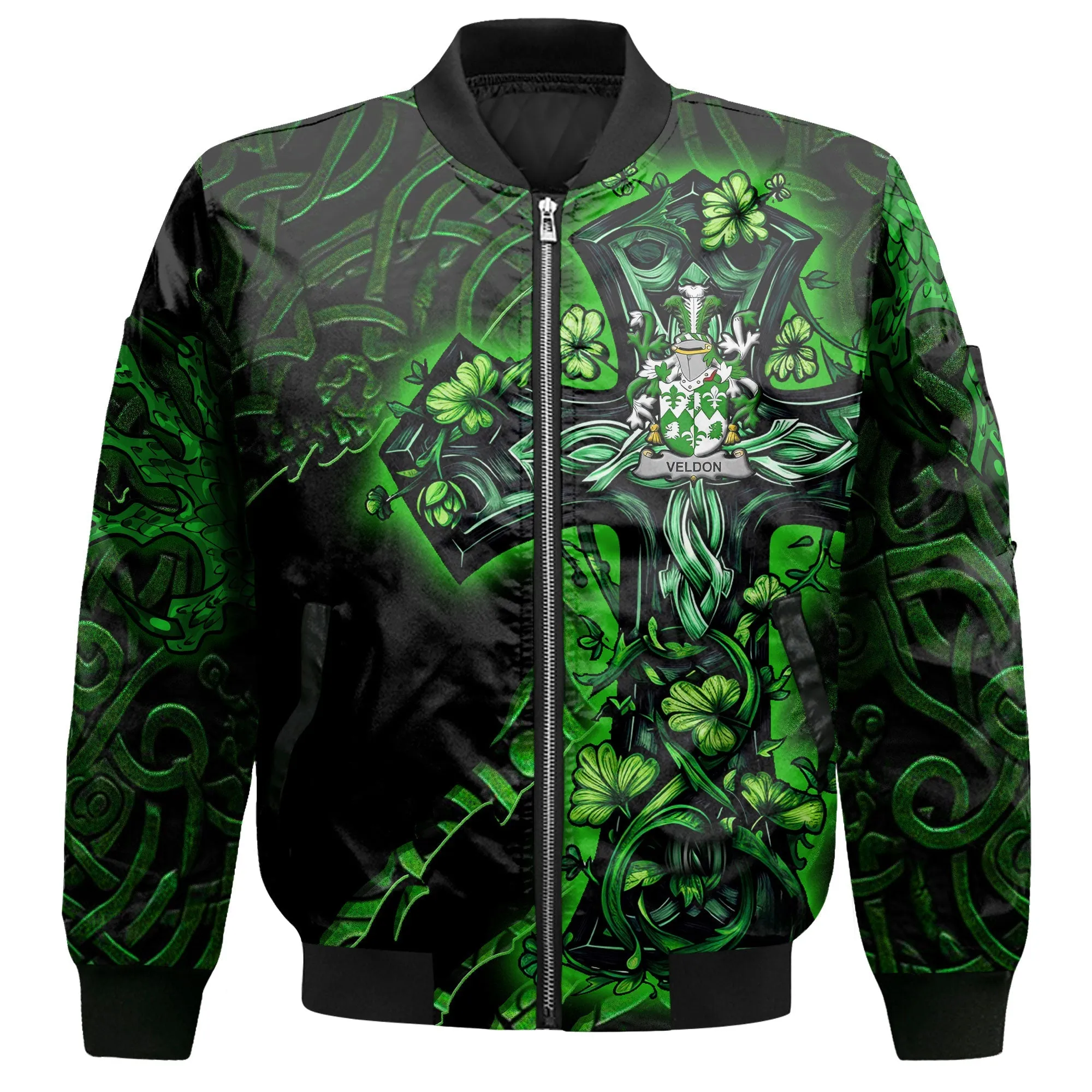 Veldon Bomber Jackets Celtic Cross And Dragon Style