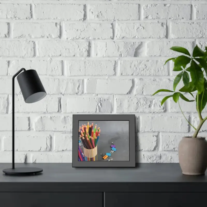 Vibrant Color Pencils and Sleek Pencil Stand Poster
