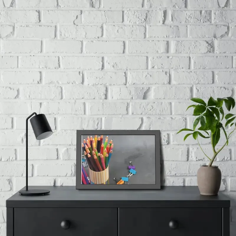 Vibrant Color Pencils and Sleek Pencil Stand Poster