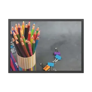 Vibrant Color Pencils and Sleek Pencil Stand Poster