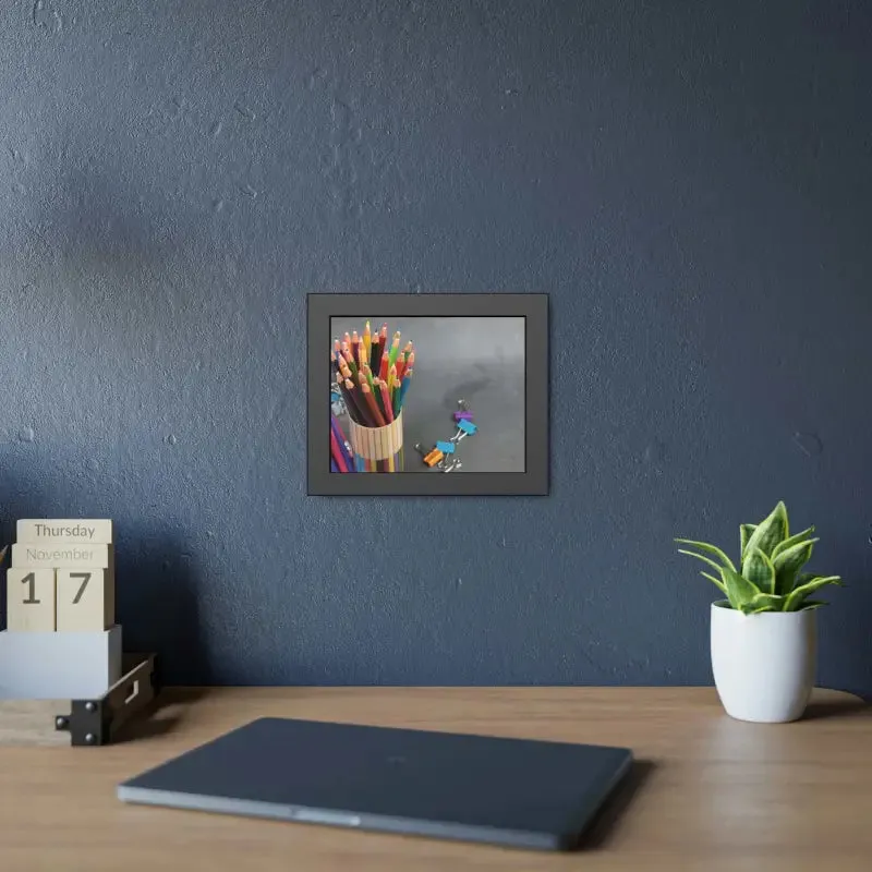 Vibrant Color Pencils and Sleek Pencil Stand Poster