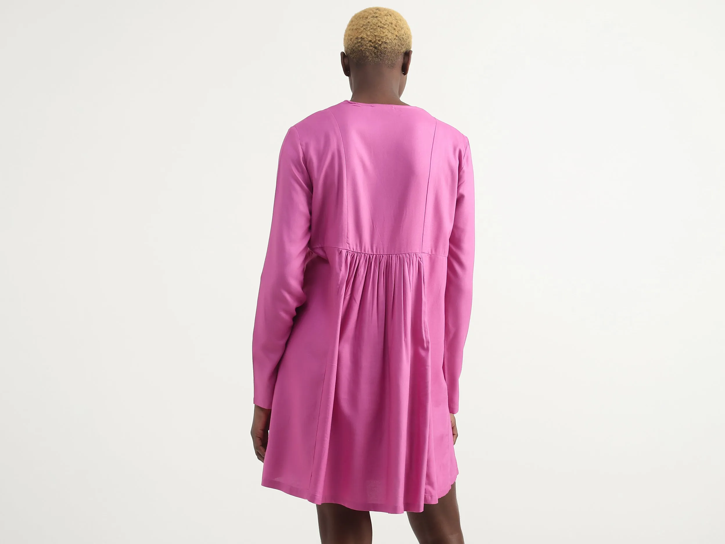 Viscose Solid V-Neck Women Dresses