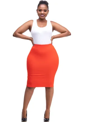 Vivo Basic Waridi Pencil Skirt - Orange