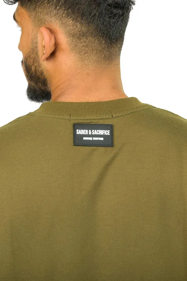 WARM UP OVERSIZED TEE- OLIVE