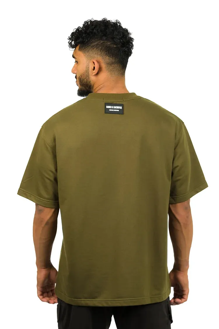 WARM UP OVERSIZED TEE- OLIVE