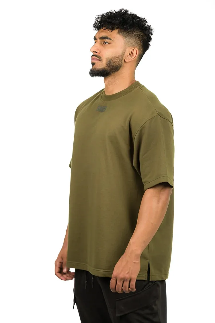 WARM UP OVERSIZED TEE- OLIVE
