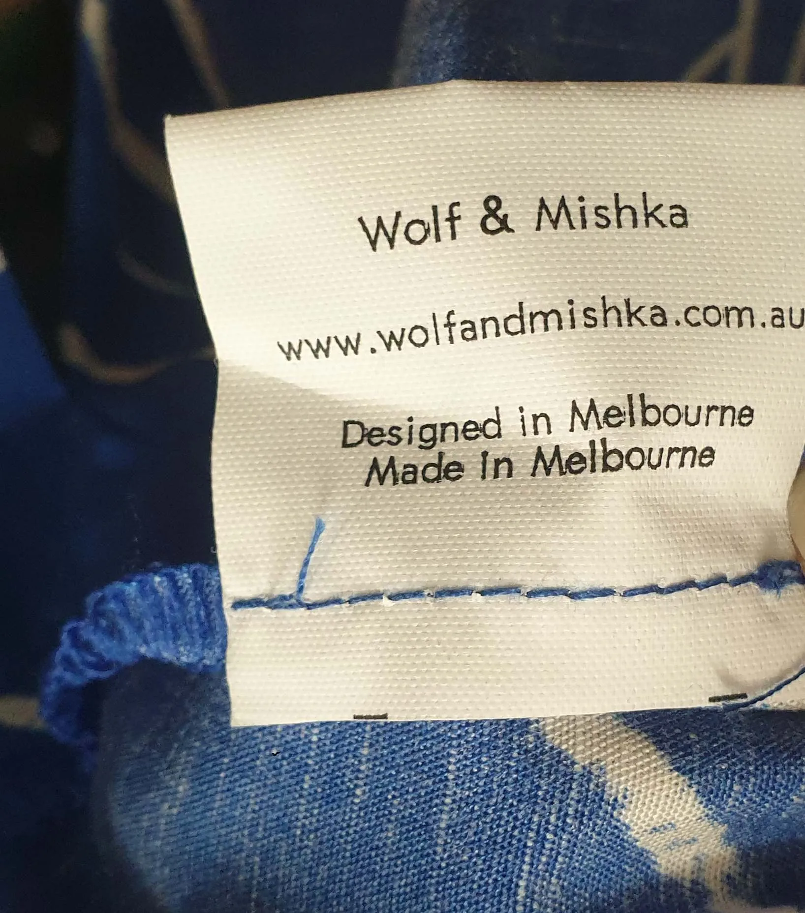 Wolf & Mishka blue print oversize top size S