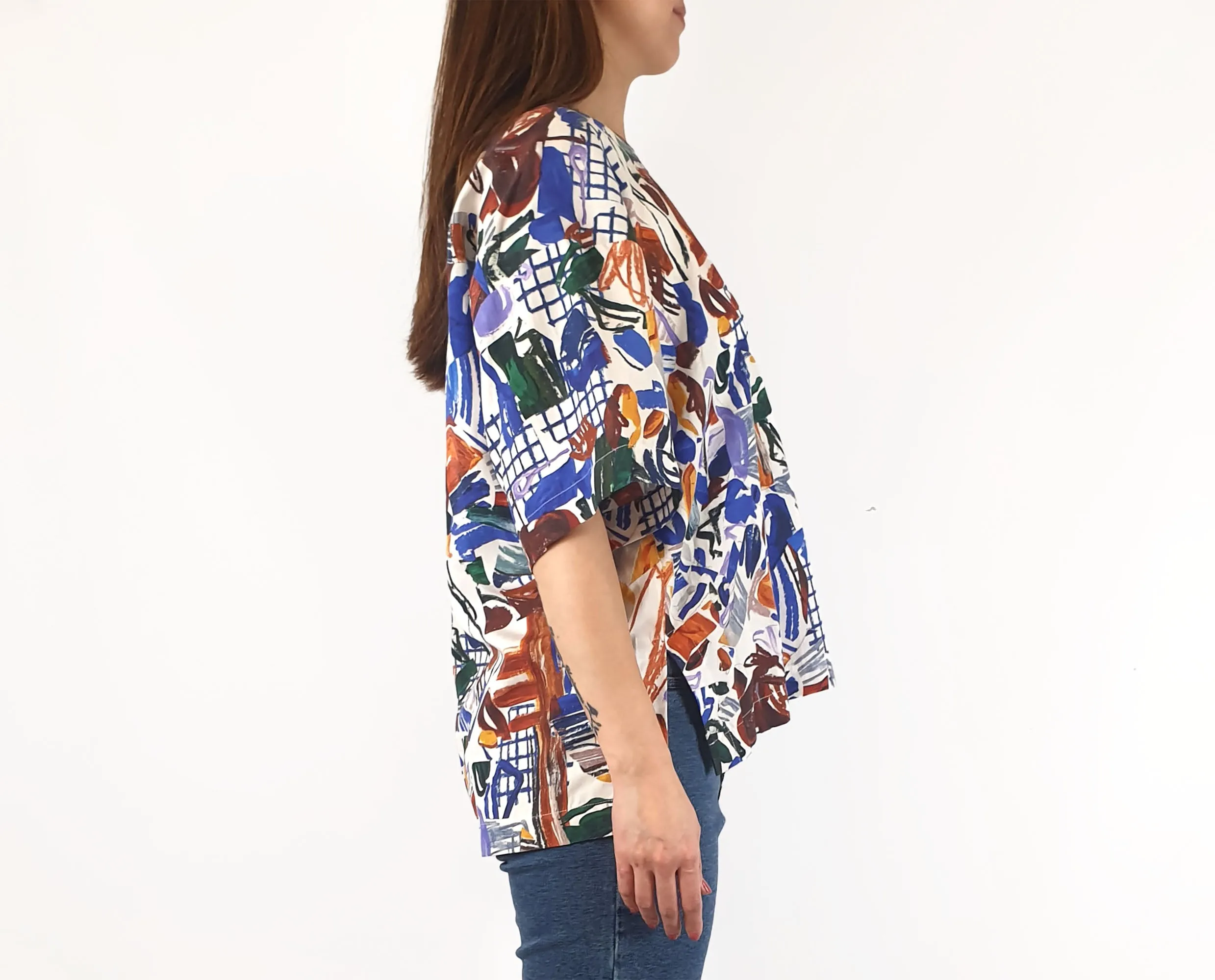 Wolf & Mishka unique print oversize top size S