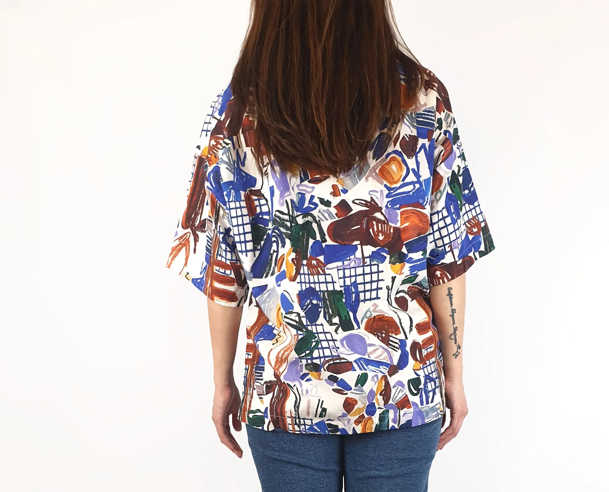 Wolf & Mishka unique print oversize top size S