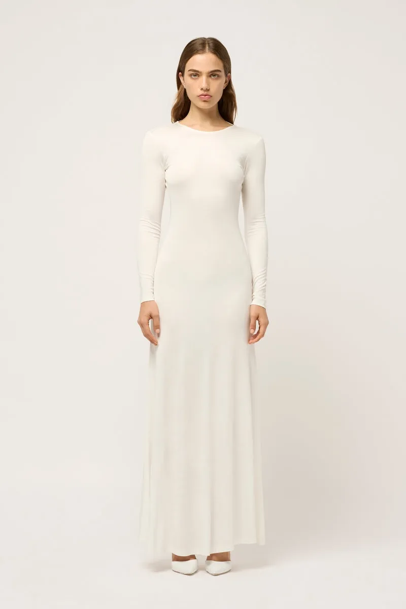 WOMANS REVERSE V NECK MAXI DRESS