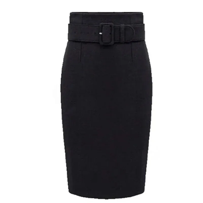 Women Fashion Style Knee Length Skirt Ladies Front Girl Pencil Skirts Female Skirts