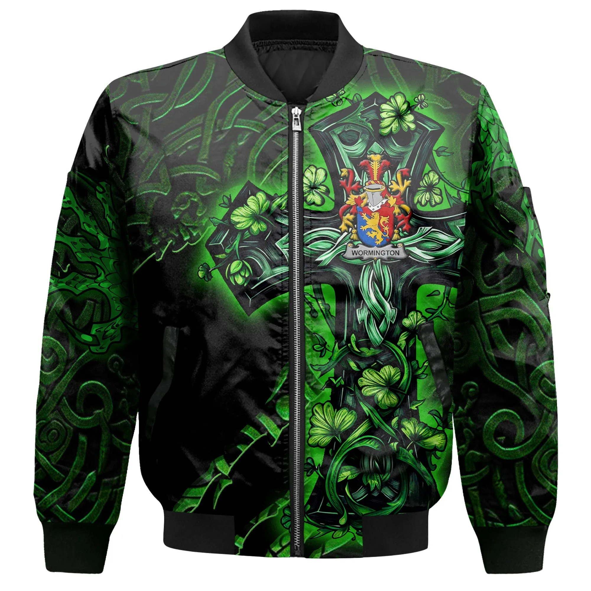 Wormington Bomber Jackets Celtic Cross And Dragon Style
