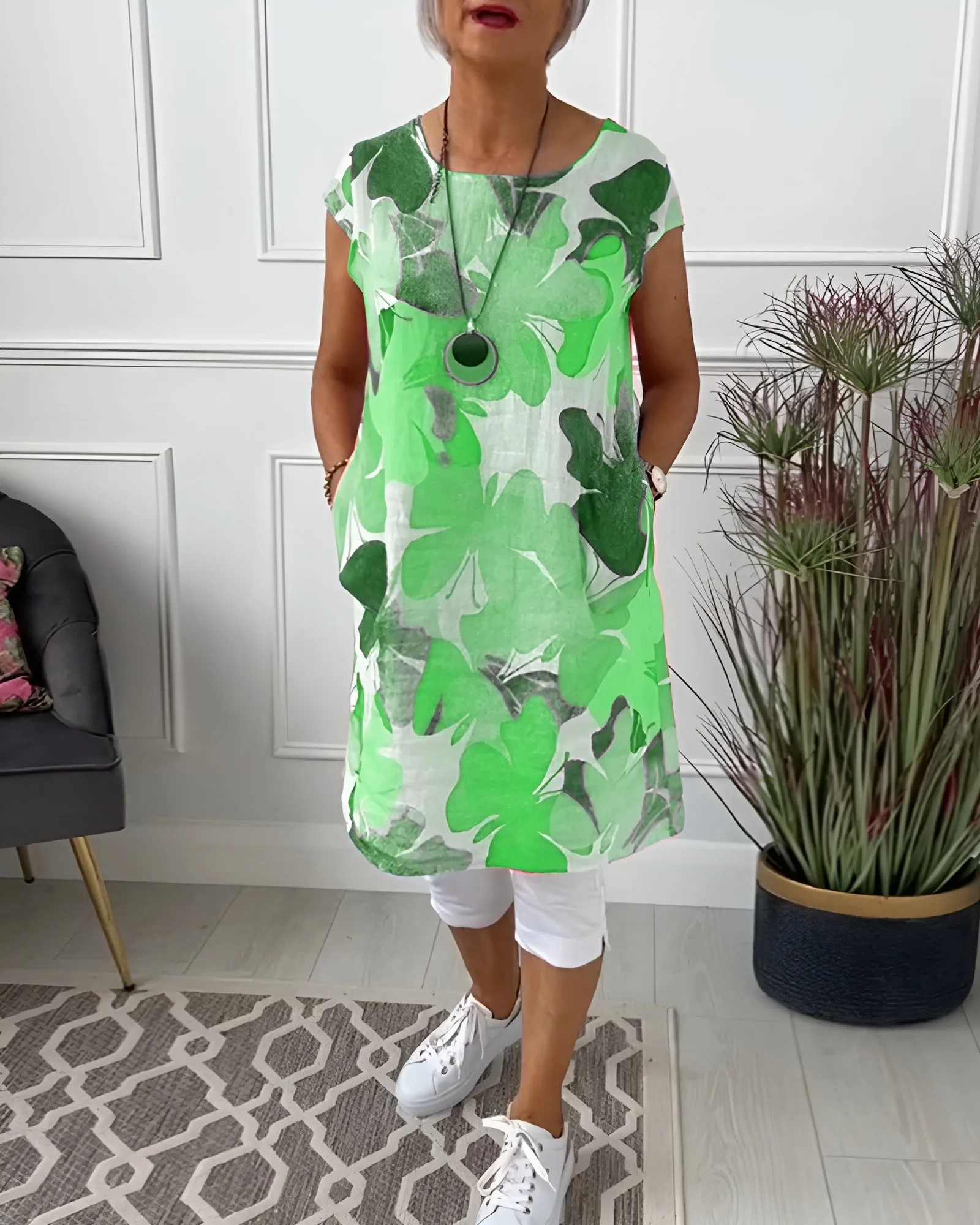 Xaviera® | Colorful casual long floral top