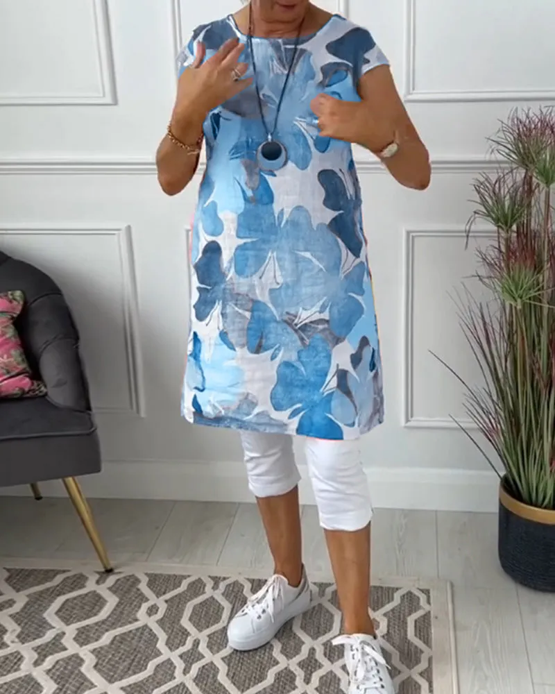 Xaviera® | Colorful casual long floral top