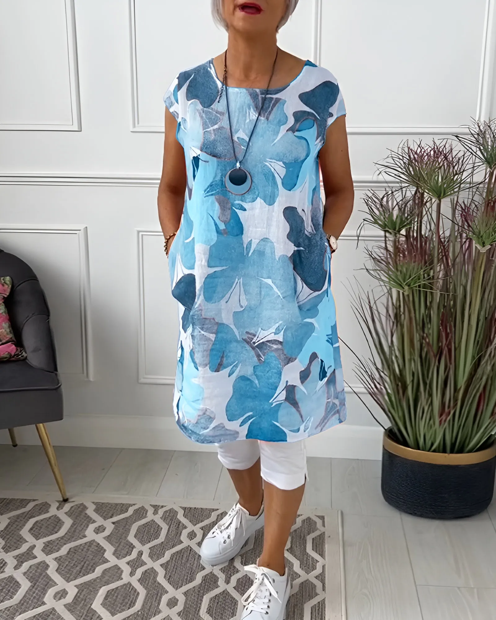 Xaviera® | Colorful casual long floral top
