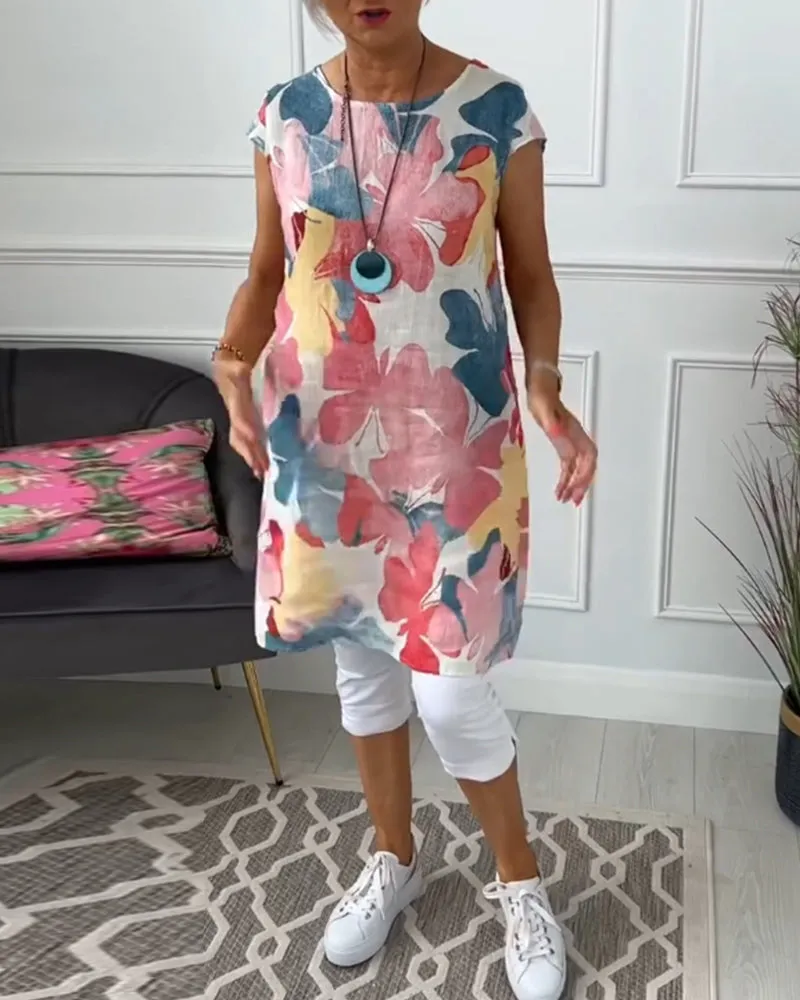 Xaviera® | Colorful casual long floral top