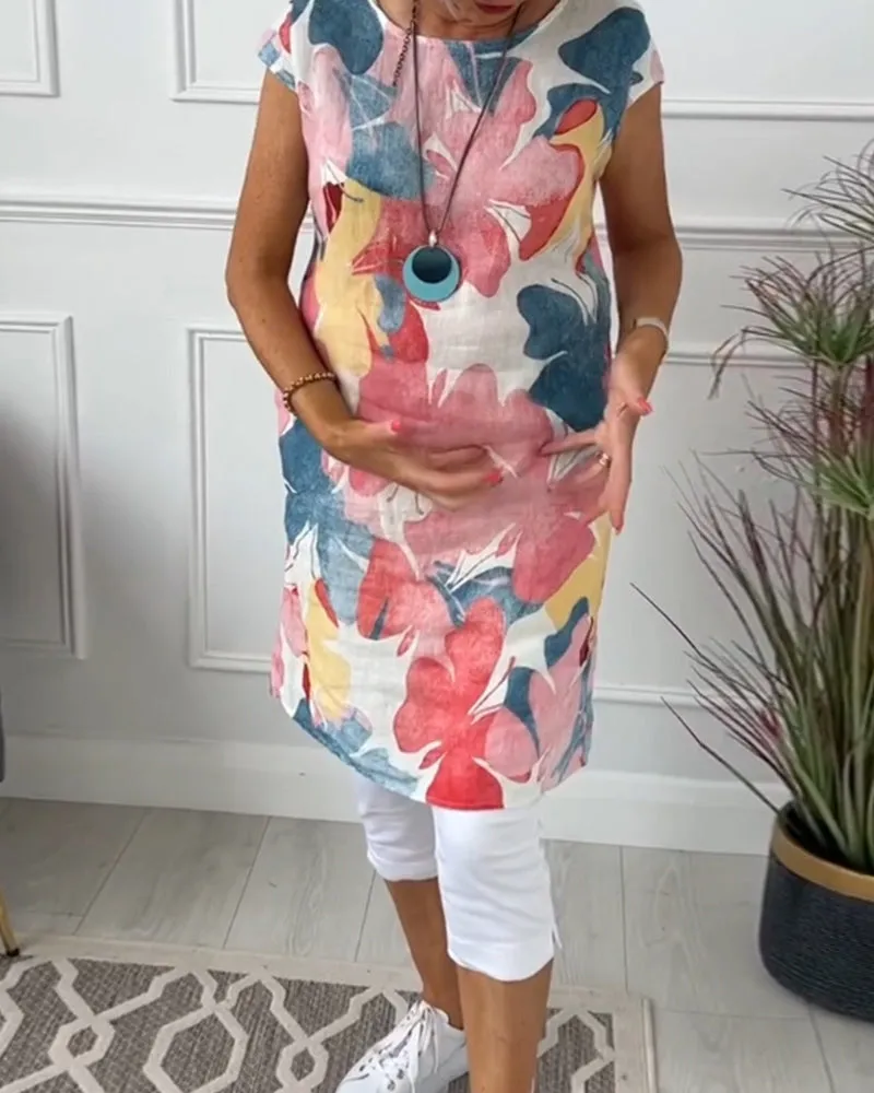 Xaviera® | Colorful casual long floral top