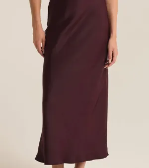 Z Supply Europa Poly Sheen Skirt in Berry Wine